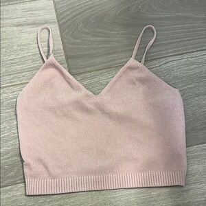 Garage Pink Ribbed Sleeveless Camisole